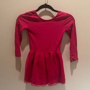 Old Navy Scoop Neck Hot Pink Tutu Long Sleeve Dress